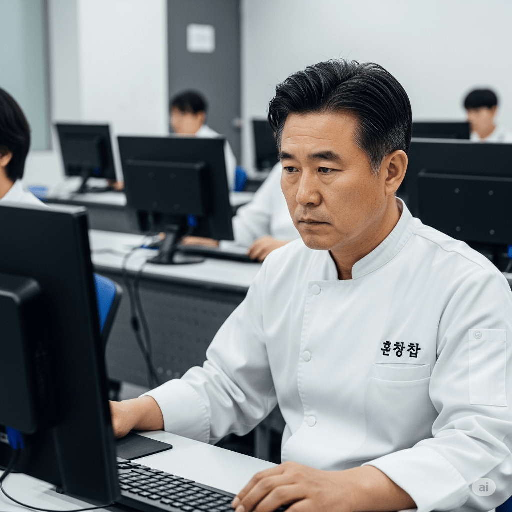 한식조리기능사 필기 시험 남성 이미지