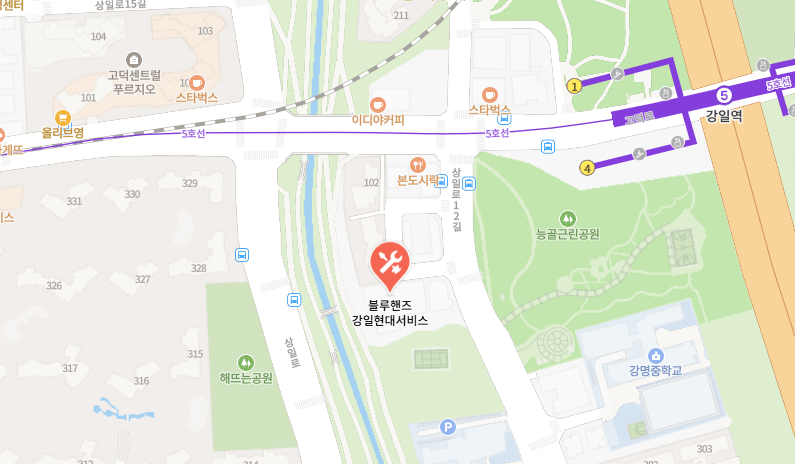 현대 블루핸즈 강일현대서비스 지도 이미지