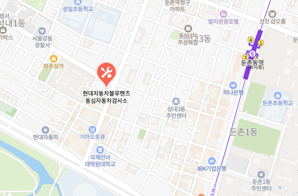 현대 블루핸즈 동심자동차 지도 이미지