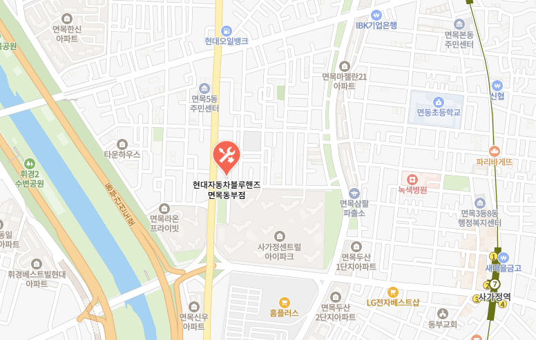현대 블루핸즈 면목동부점 지도 이미지