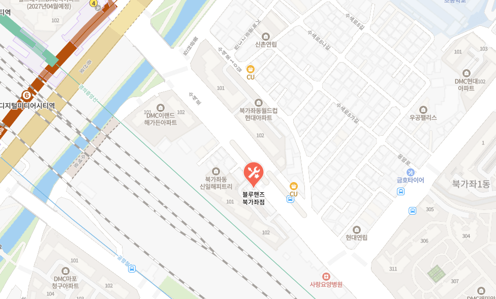 현대 블루핸즈 북가좌점 지도 이미지