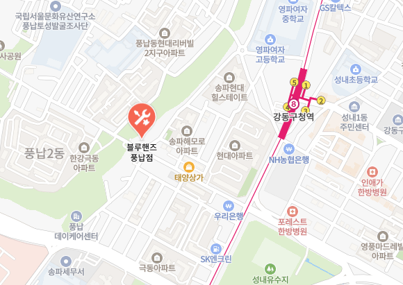 풍납점(전문 블루핸즈) 지도 이미지