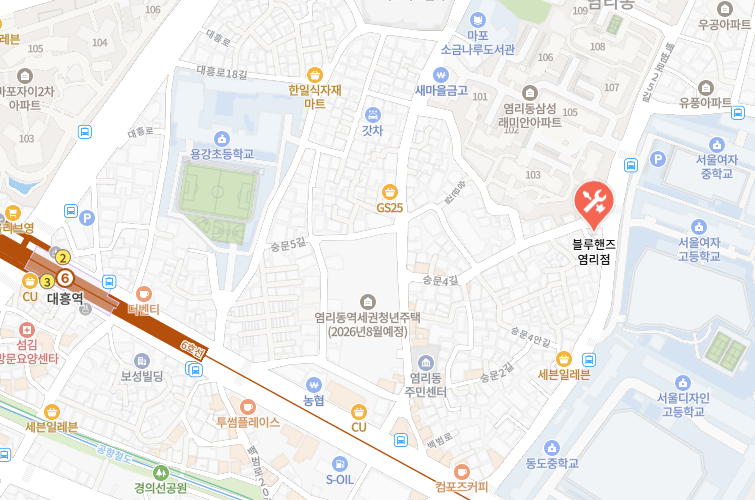 현대 블루핸즈 염리점 지도 이미지