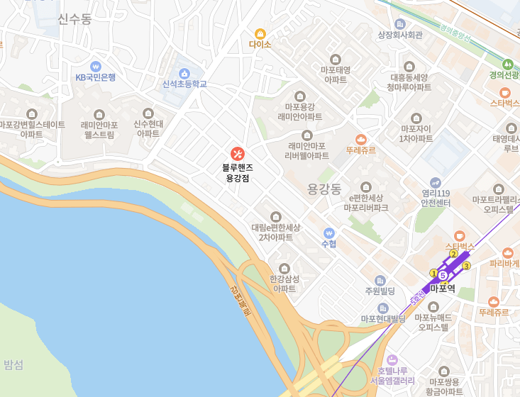 현대 블루핸즈 용강점 지도 이미지
