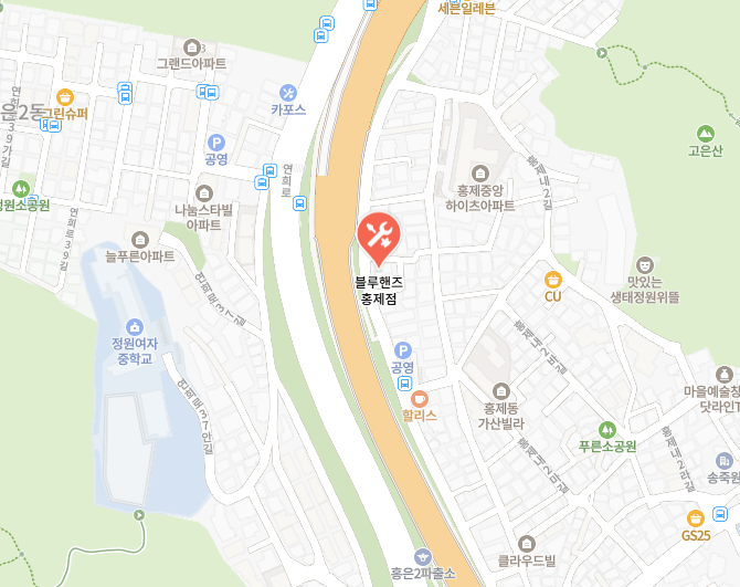 현대 블루핸즈 홍제점 지도 이미지