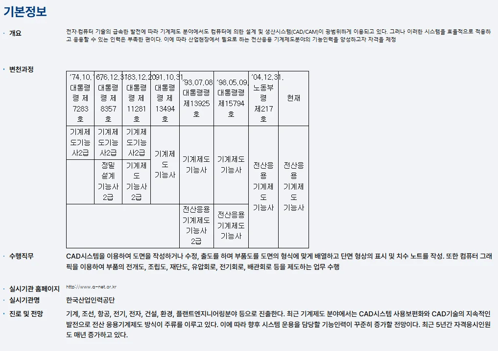 전산응용기계제도기능사 시험 정보 이미지