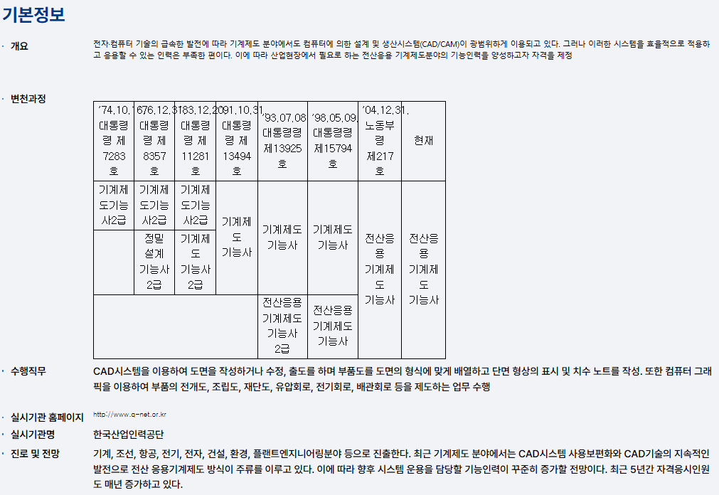 전산응용기계제도기능사 필기 기본정보 이미지
