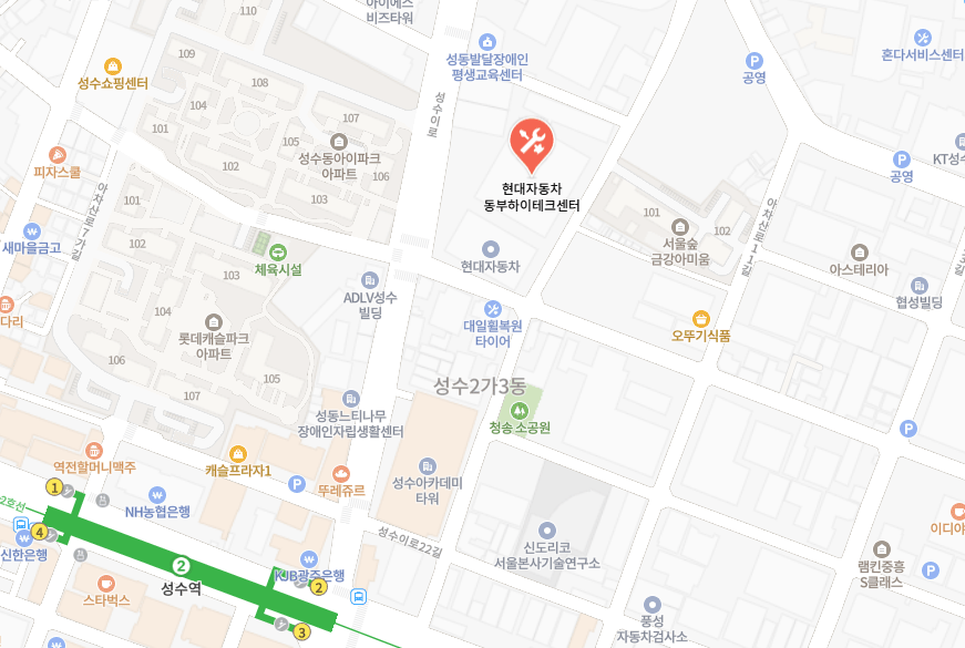 현대 블루핸즈 동부하이테크 지도 이미지