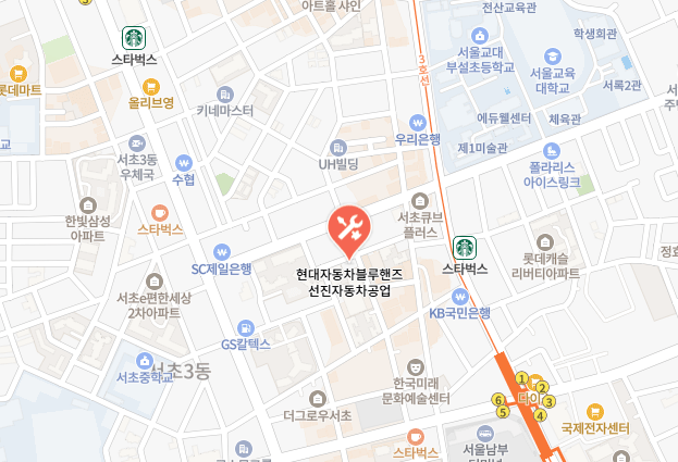 현대 블루핸즈 선진자동차공업 지도 이미지