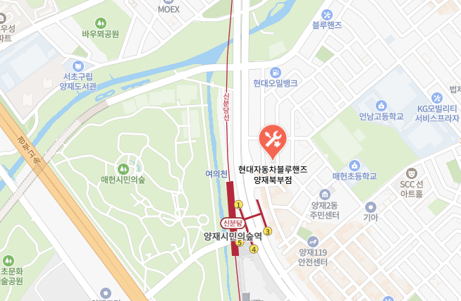 현대 블루핸즈 양재북부점 지도 이미지