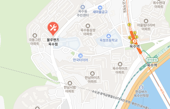 현대 블루핸즈 옥수점 지도 이미지