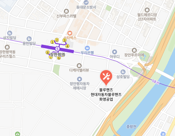 현대 블루핸즈 화영공업 지도 이미지