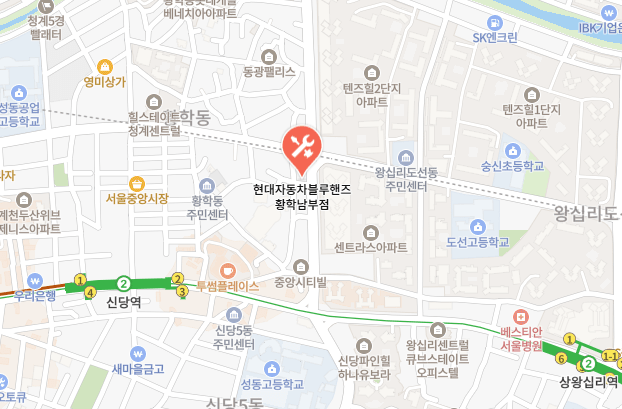 현대 블루핸즈 황학남부점 위치(지도) 이미지