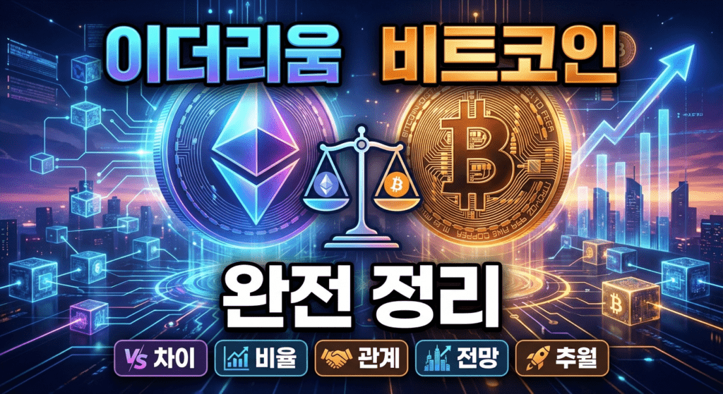 이더리움 비트코인 완전 정리 — 차이·비율·관계·전망·추월 가능성까지 한 번에