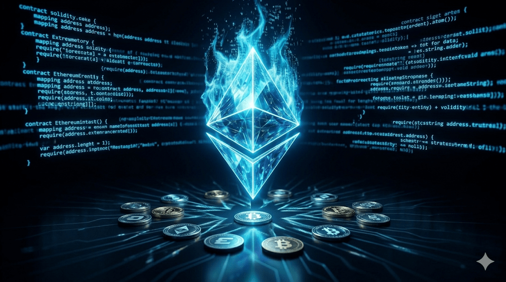 이더리움 코인 만들기를 위한 스마트 컨트랙트 코딩 이미지