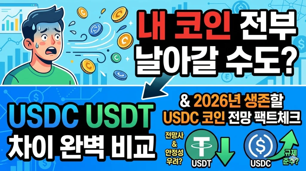 내 코인 전부 날아갈 수도 usdc usdt 차이 완벽 비교와 2026년 생존할 usdc 코인 전망 팩트체크