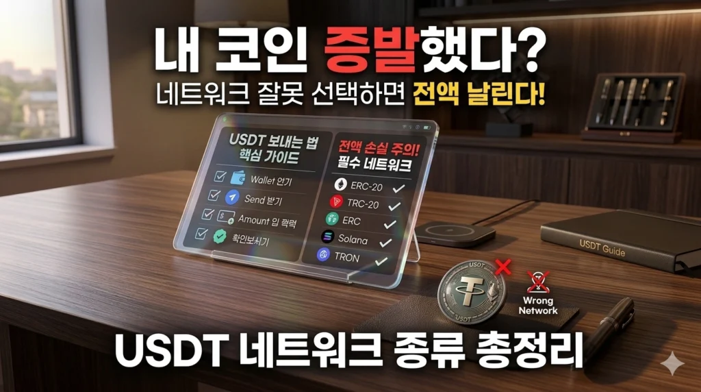 내 코인 증발했다? usdt 보내는법 핵심 가이드와 모르면 전액 날리는 usdt 네트워크 종류 총정리