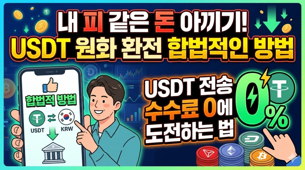 내 피 같은 돈 아끼기! usdt 원화 환전 합법적인 방법과 usdt 전송 수수료 0에 도전하는 법