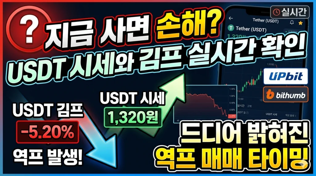 지금 사면 손해? usdt 시세와 usdt 김프 실시간 확인하고 드디어 밝혀진 역프 매매 타이밍