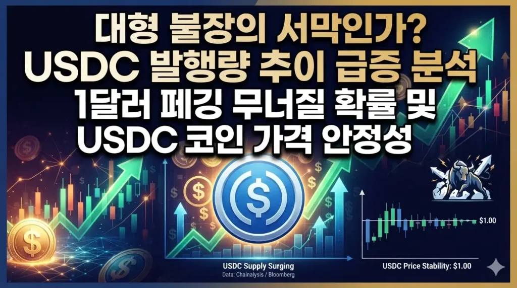대형 불장의 서막인가 usdc 발행량 추이 급증 분석과 1달러 페깅 무너질 확률 및 usdc 코인 가격 안정성